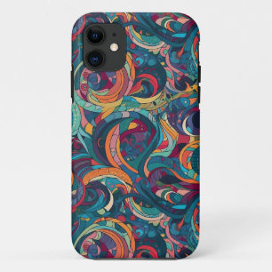 Mehrfarbiges Psychedelisches Retro Abstraktes Swir Case-Mate iPhone Hülle