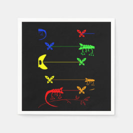 mehrfarbiges Rainbow Chameleon Party Paper Napkins Serviette