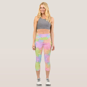 Mehrfarbiges Regenbogendesign Capri Leggings