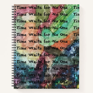 Mehrfarbiges Spiral Notebook...Zeit wartet auf ein Notizbuch