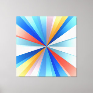 Mehrfarbiges Stripey Sun Burst Art Design Leinwanddruck