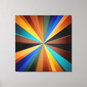 Mehrfarbiges Stripey Sun Burst Lichtkunstdesign Leinwanddruck