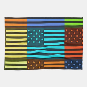 Mehrfarbiges USA-Flagge Schachbrettmuster: Moderne Küchentuch