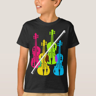 Mehrfarbiges Violinen-Geburtstags-Geschenk für T-Shirt