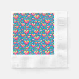 mehrfarbiges Wasserfarbenherz Papier Napkins Serviette
