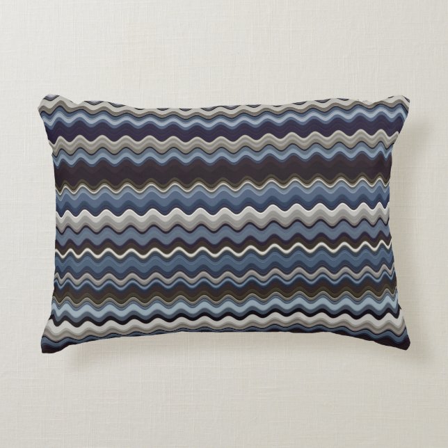 mehrfarbiges Wavy Muster Dekokissen (Vorderseite)