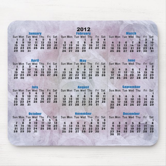 mehrfarbiges Wirbel 2012 Kalendermousepad Mousepad (Vorne)
