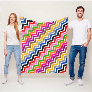 Mehrfarbiges Zigzag Zickzack Muster Fleecedecke