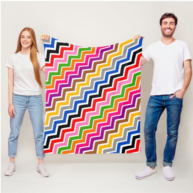 Mehrfarbiges Zigzag Zickzack Muster Fleecedecke (Von Creator hochgeladen)