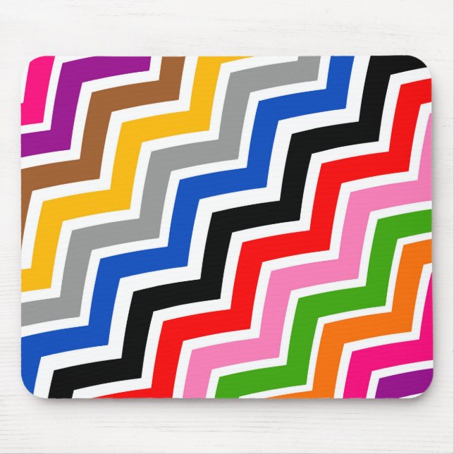 Mehrfarbiges Zigzag Zickzack Muster Mousepad (Vorne)