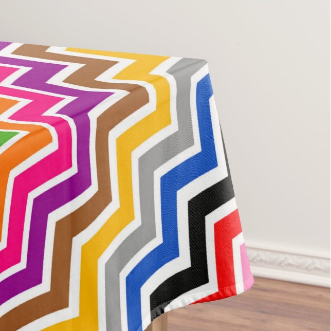 Mehrfarbiges Zigzag Zickzack Muster Tischdecke (Von Creator hochgeladen)