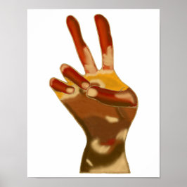 Mehrhautfresken Tones für das Zeichen des Friedens Poster