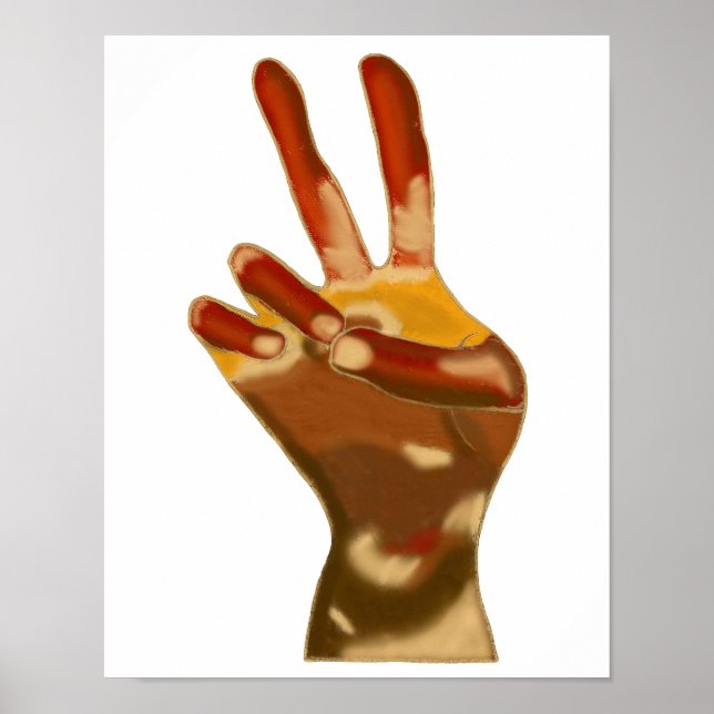 Mehrhautfresken Tones für das Zeichen des Friedens Poster (Vorne)