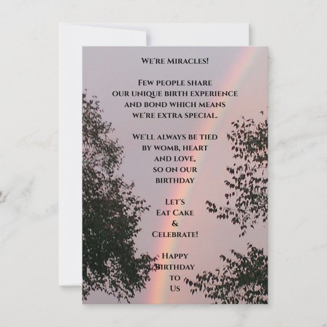 Mehrjährige Geburtstagsflatterkarte (Vorderseite)