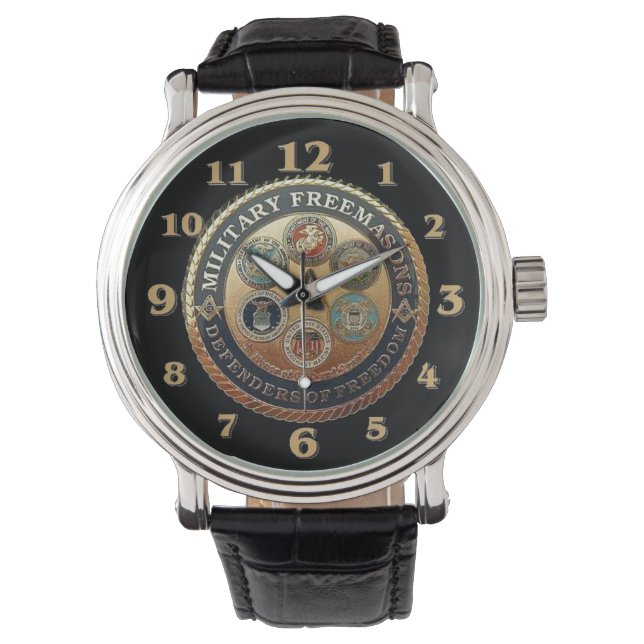 MEHRMILITÄRISCHE FREIE MASONEN ARMBANDUHR (Vorderseite)