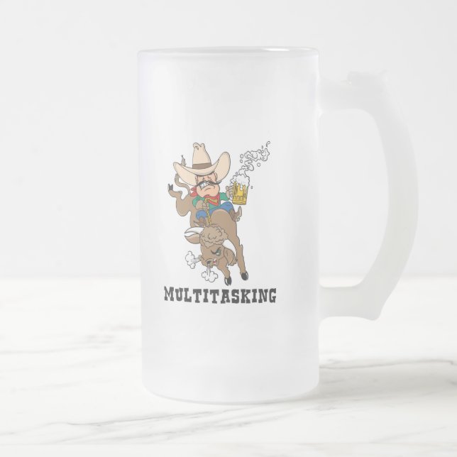 Mehrprozeßstier-Reiter Mattglas Bierglas (Rechts)
