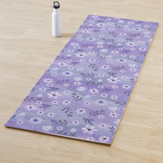 Mehrschattierungen der Lila Blütenyogamat Yogamatte (Beispiel)