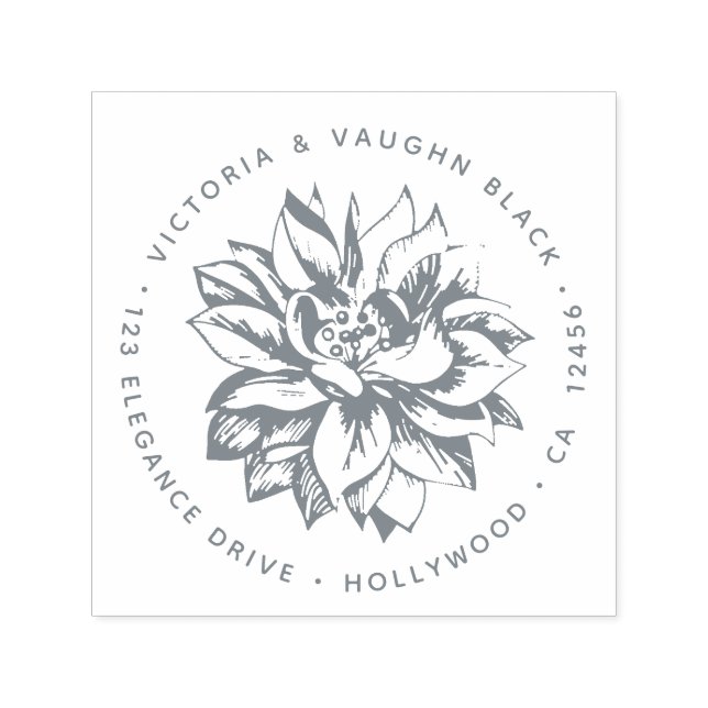 Mehrschichtige Blume-Blossom-Rücksendeadresse Permastempel (Design)