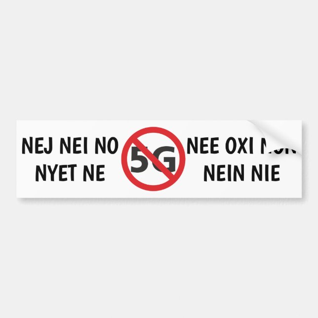 Mehrsprachig nein zum Autoaufkleber 5G (Vorne)