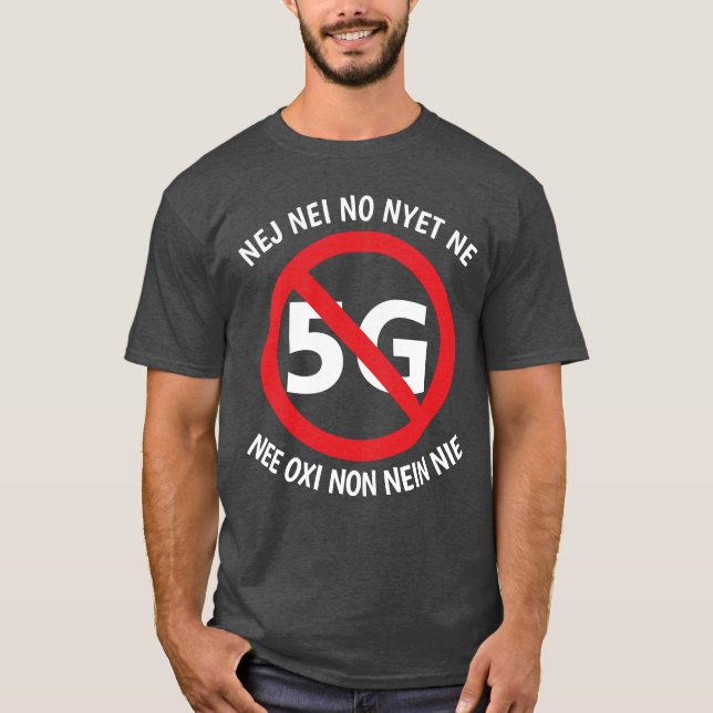 Mehrsprachig nein zum T - Shirt 5G (Vorderseite)