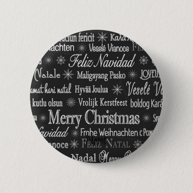 Mehrsprachige Frohe Weihnachts-Thunder_Cove Button (Vorderseite)