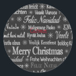 Mehrsprachige Frohe Weihnachts-Thunder_Cove Runder Aufkleber<br><div class="desc">Frohe Weihnachten in vielen verschiedenen Sprachen, um sich anzupassen, personalisieren, indem Sie Ihren Namen ändern</div>