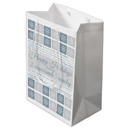 Mehrsprachige Geschenktasche "Happy Holidays" Mittlere Geschenktüte
