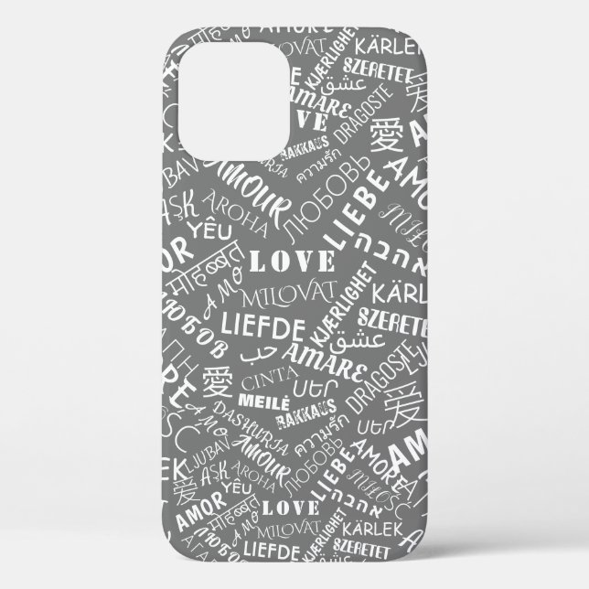 Mehrsprachige Liebe Text iPhone Case - Farben ausw (Rückseite)