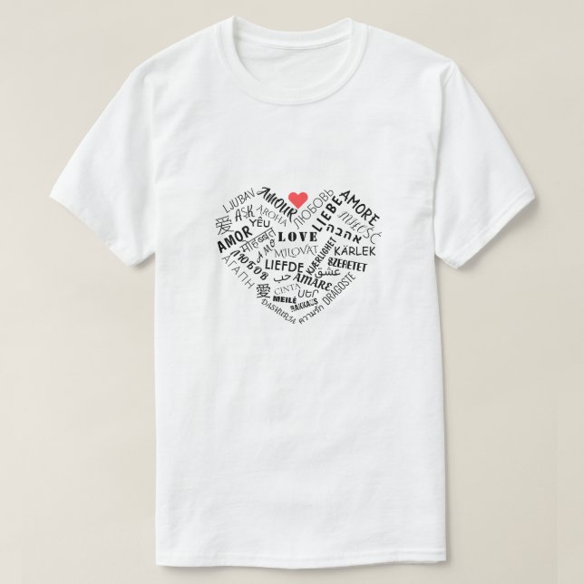 Mehrsprachige Liebe Text T - Shirt International G (Design vorne)