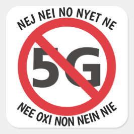 Mehrsprachige Nr. bis 5G-Aufkleber Quadratischer Aufkleber