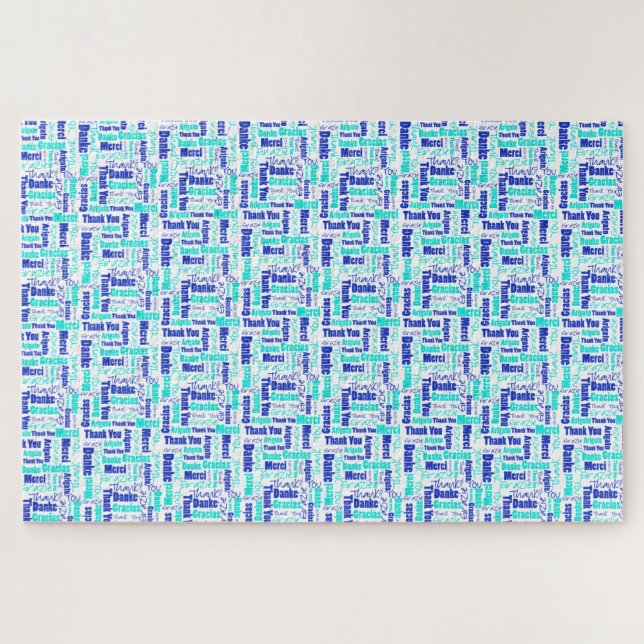 Mehrsprachige Typografie Vielen Dank Blues (Horizontal)