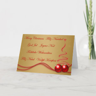 Mehrsprachige Weihnachtsgruß-Fremdsprachen Feiertagskarte