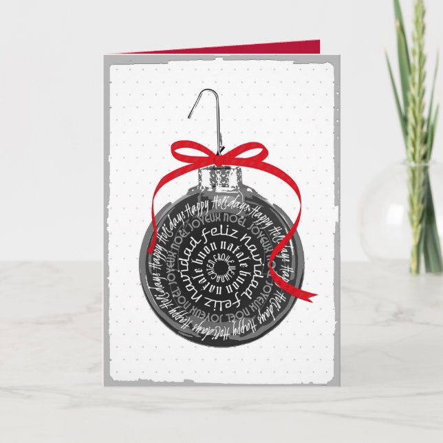 Mehrsprachige Weihnachtszauberkunde Feiertagskarte (Vorderseite)