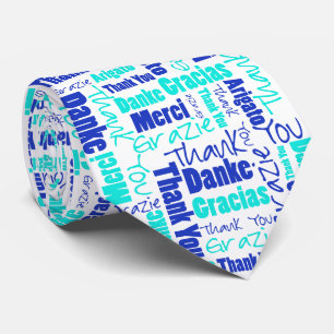 Mehrsprachiger Dank an Typografy Collage Krawatte