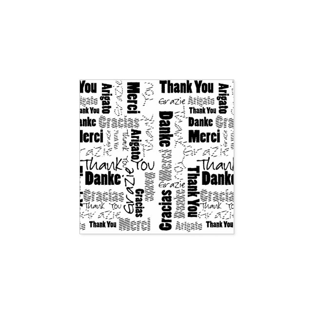 Mehrsprachiger Dank Typografie Word Cloud Gummistempel (Prägung)