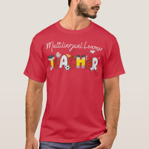 Mehrsprachiger Lehrer Niedlich zurück zur Schule T-Shirt