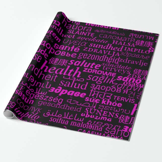 Mehrsprachiges Wrapping-Papier zum Thema Gesundhei Geschenkpapier (Ungerollt)