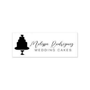 Mehrstöckige Torten Bäcker Hochzeitsskript  Logo Gummistempel