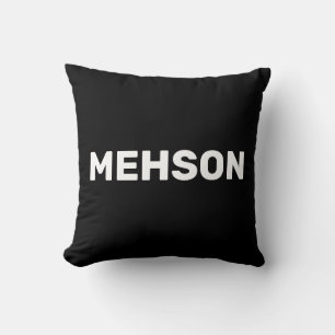 ‚MEHSON‘   Jungfrau Islands Slang White Text, Blac Kissen