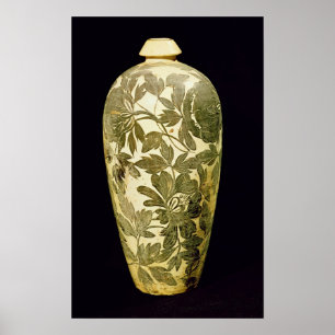 Mei P'ing Vase mit schwarzer Blumendekoration Poster