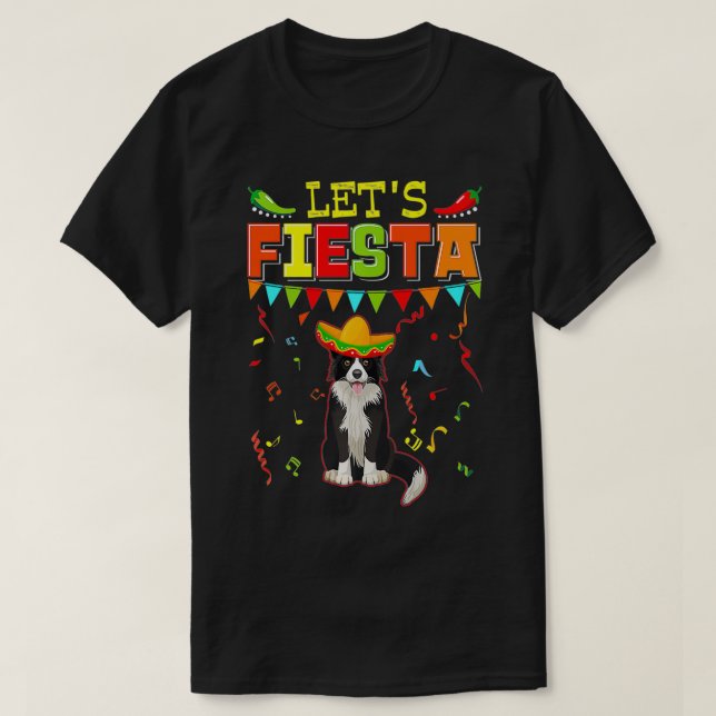Meican Cinco De Mayo Fiesta Let's Fiesta Border C T-Shirt (Design vorne)