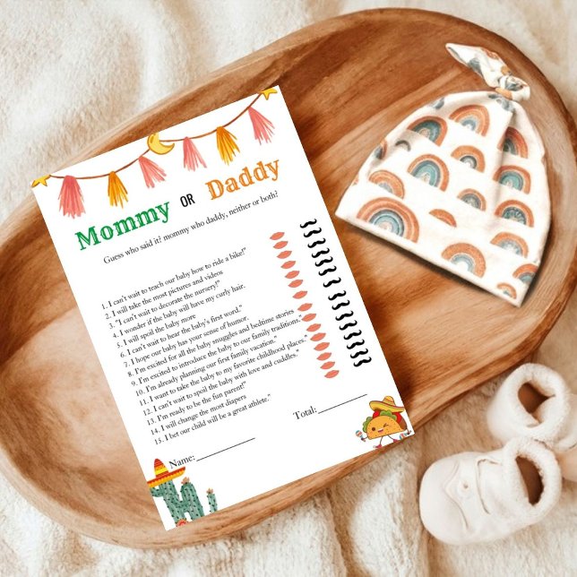 Meican Tacos bébé trait baby shower de jeu Carte (Créateur téléchargé)