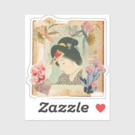 Meiji Era Beauty: Ukiyo-e – Traditional Japanese Aufkleber