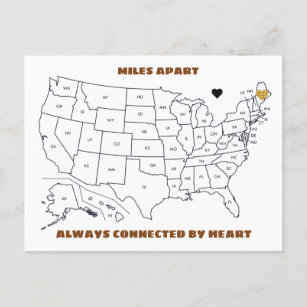 Meilen außer Maine zu jeder Postkarte für Staat