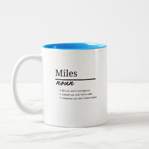 Meilen, Personalisierte Bezeichnung für Junge Zweifarbige Tasse