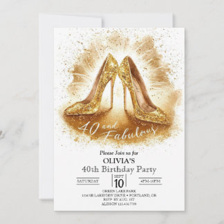 Meilenstein 40 Digital Gold 40. Geburtstag Einladung