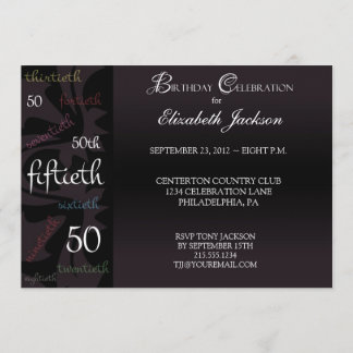Meilenstein-50. Geburtstags-Party Einladung