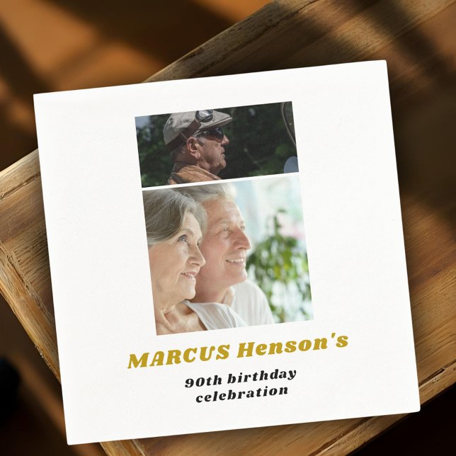 Meilenstein 90. Geburtstag 2 Fotos Serviette (Von Creator hochgeladen)