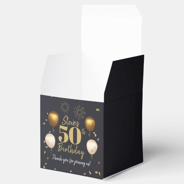 Meilenstein Birthday Gold Black Geschenkschachtel (Geöffnet)