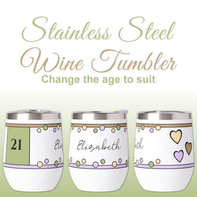 Meilenstein Geburtstag 21. Name lila grün (Von Creator hochgeladen)